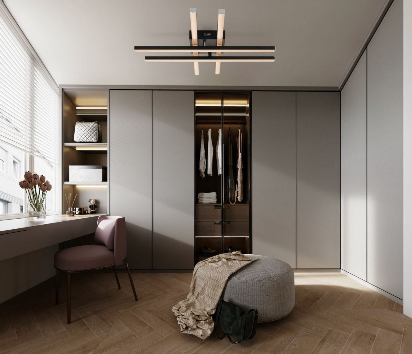IMPTS Deckenleuchte LED Deckenlampe Schwarz 3000K Deckenleuchte, Warmweiß, LED fest integriert, Warmweiß, Modern LED Deckenlampe für Wohnzimmer Schlafzimmer Küc – Bild 3 von 5