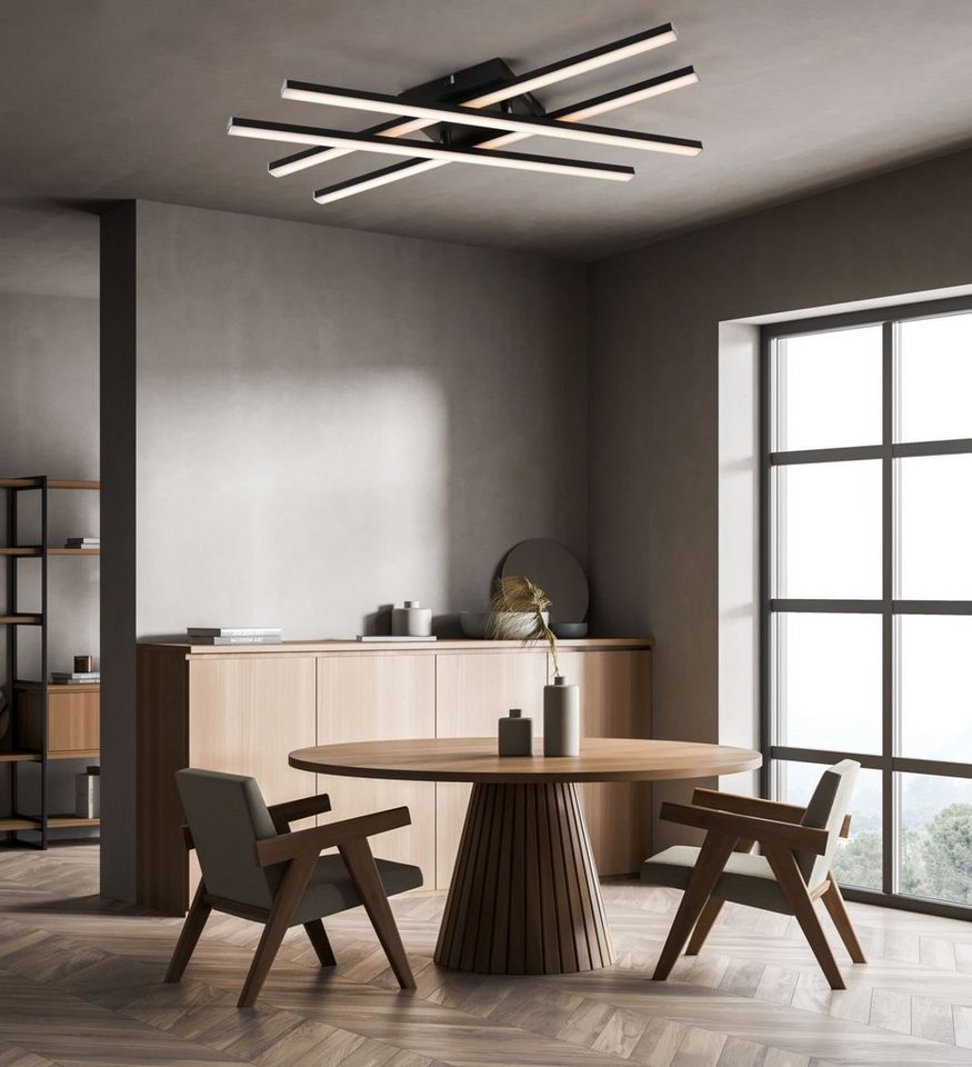 IMPTS Deckenleuchte LED Deckenlampe Schwarz 3000K Deckenleuchte, Warmweiß, LED fest integriert, Warmweiß, Modern LED Deckenlampe für Wohnzimmer Schlafzimmer Küc – Bild 4 von 5
