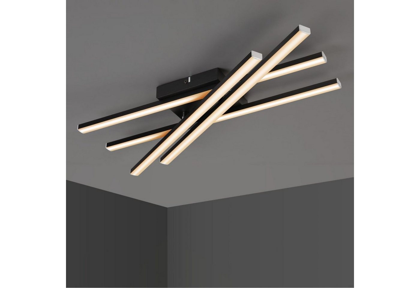 IMPTS Deckenleuchte LED Deckenlampe Schwarz 3000K Deckenleuchte, Warmweiß, LED fest integriert, Warmweiß, Modern LED Deckenlampe für Wohnzimmer Schlafzimmer Küc – Bild 5 von 5