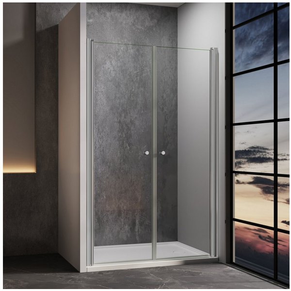 IMPTS Dusch-Drehtür Dusche Nische Duschtür Nischendusche, 70x185 cm, Sicherheitsglas, (Set, mit hochwertigen Aluminiumprofilen in Chrome)