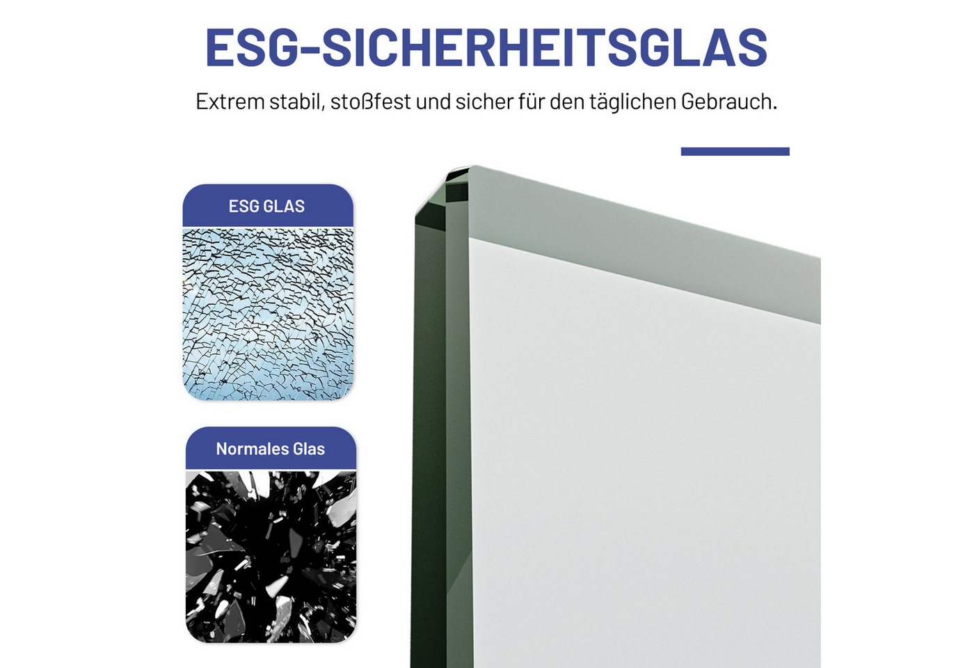 IMPTS Eckdusche Duschkabine mit Seitenwand Eckeinstieg Pendeltür, BxT: 70x70 cm, Sicherheitsglas, Duschkabine, Duschabtrennung, Duschtür mit Seitenwand, Ohne Du – Bild 5 von 5