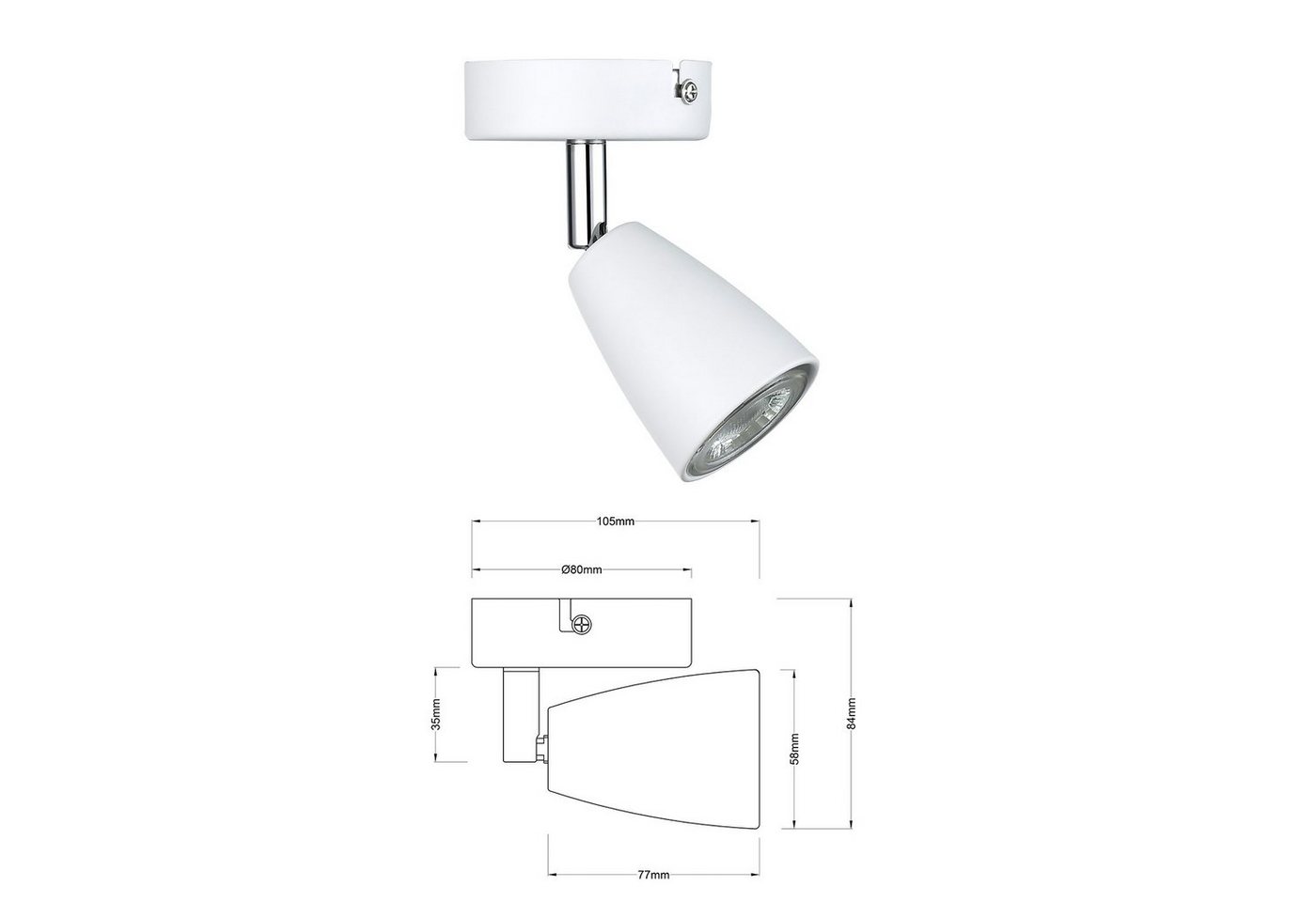 IMPTS LED Deckenspots Deckenleuchte Spotleuchte Deckenstrahler, Nicht Dimmbar, LED wechselbar, Warmweiß, Schwenkbar LED Deckenlampe Deckenspot – Bild 2 von 5