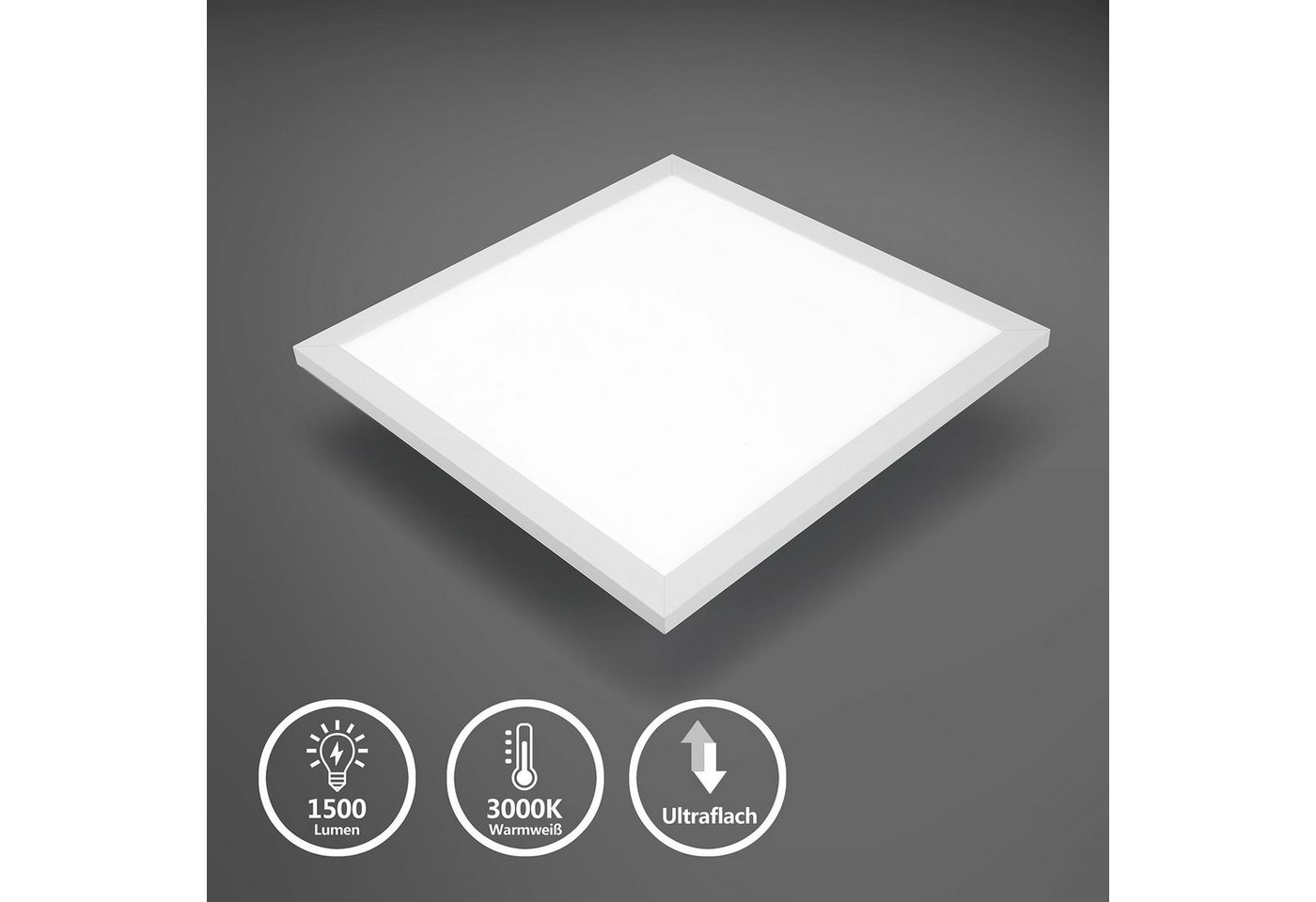 IMPTS LED Panel Deckenleuchte Ultra Flach Deckenlampe, LED fest integriert, warmweiß, LED Deckenlampe 3000K Warmweiß – Bild 2 von 5