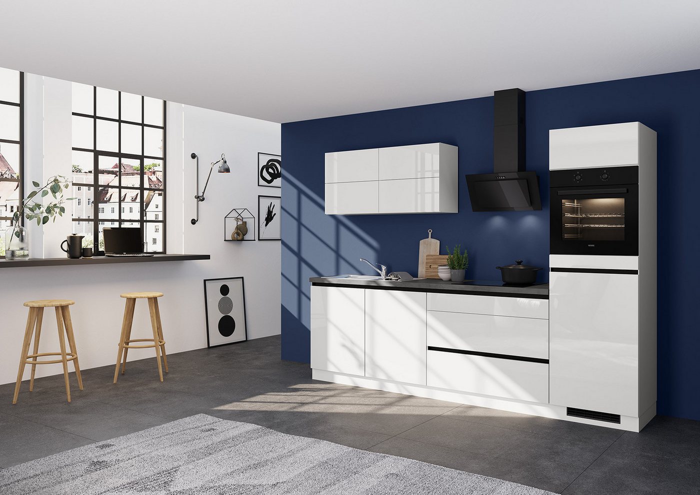 IMPULS KÜCHEN Küchenzeile "Hamburg", Ausrichtung wählbar, Schubkästen mit Soft-Close, vormontiert,wahlweise mit E-Geräten, Breite 280 cm – Bild 2 von 5