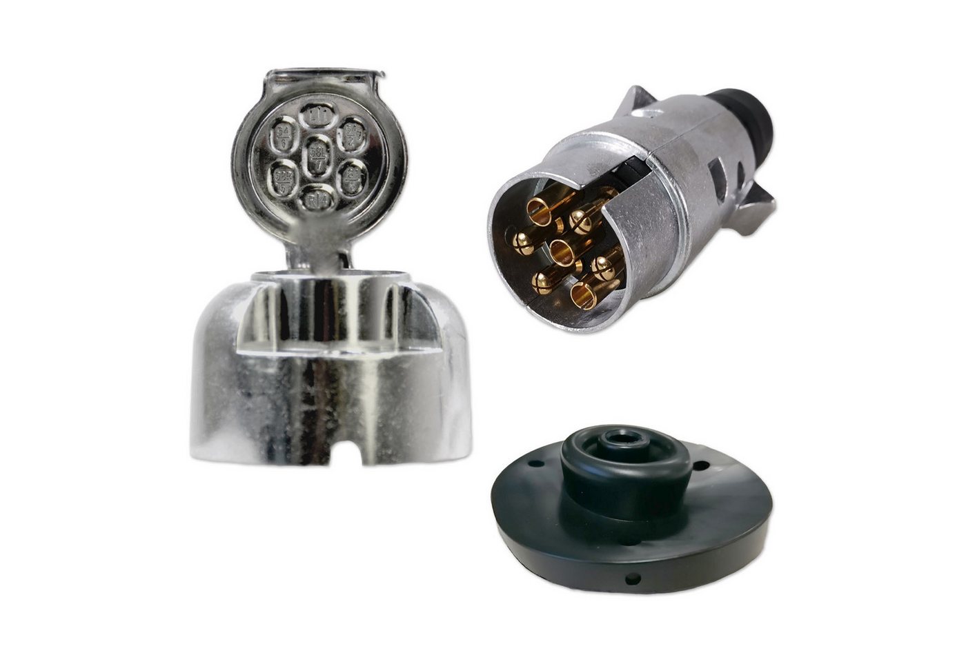 Impulse Innovation Steckdose Anhängersteckersatz, 7-polig, 12V, Aluminium, Stecker & Steckdose – Bild 2 von 5