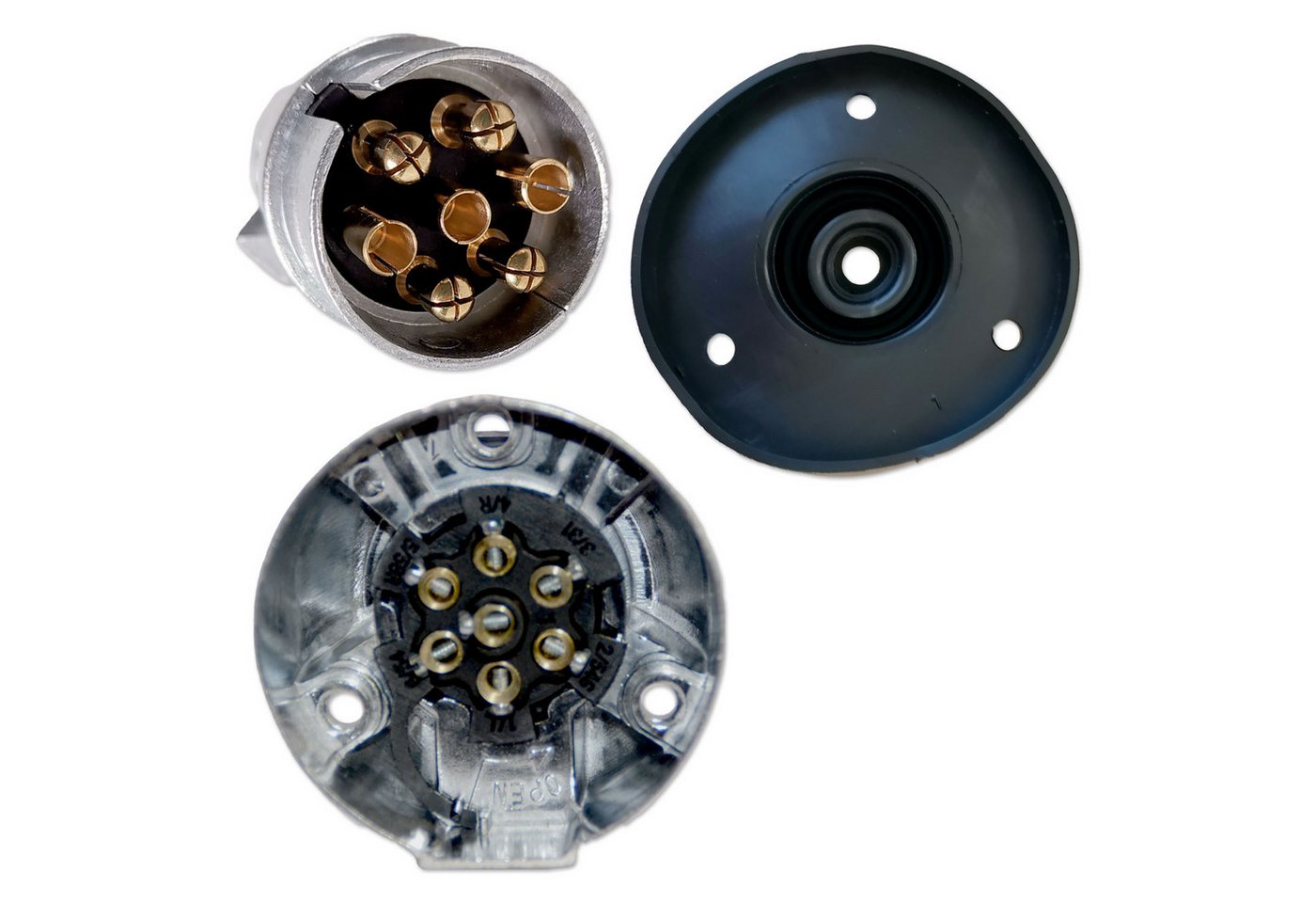Impulse Innovation Steckdose Anhängersteckersatz, 7-polig, 12V, Aluminium, Stecker & Steckdose – Bild 4 von 5