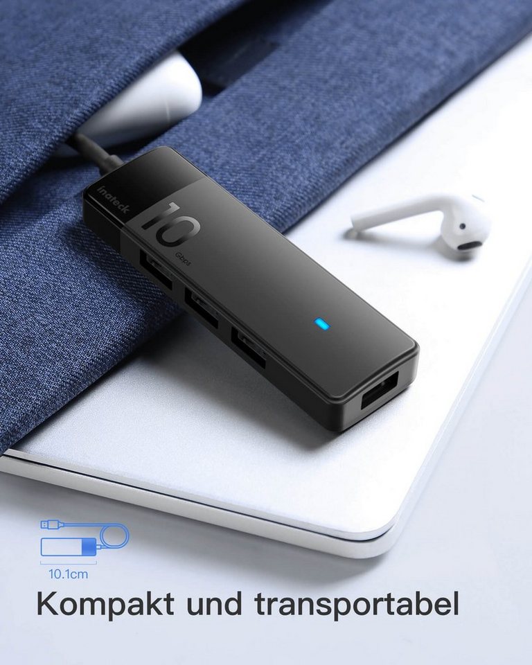 Inateck Laptop-Dockingstation USB Hub 4 Port, USB Verteiler, USB 3.2 Gen 2 – Bild 3 von 5