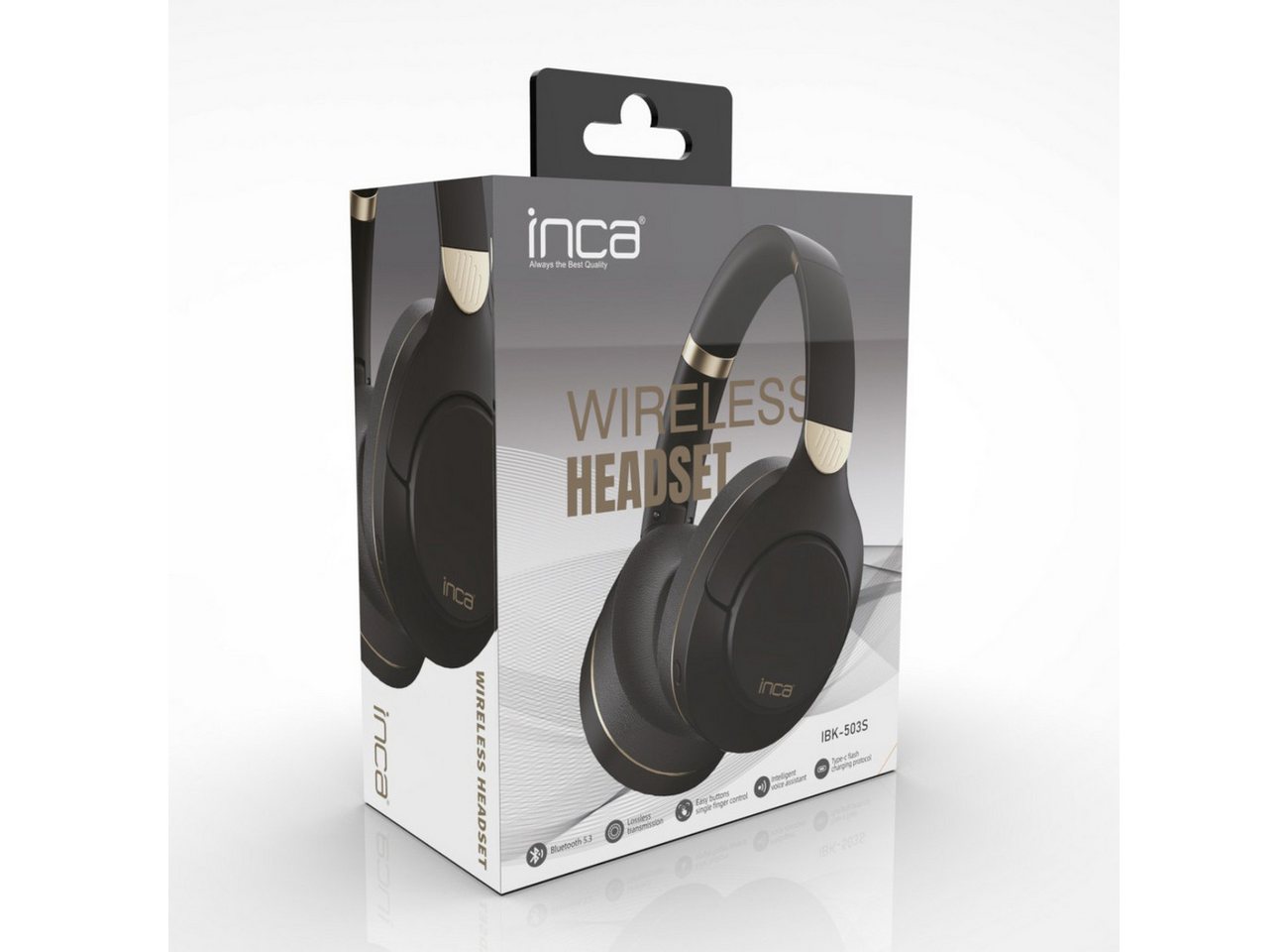 INCA IBK-503B Bluetooth-Kopfhörer (Bluetooth 5.3 Kopfhörer mit AUX & Micro-SD) – Bild 5 von 5