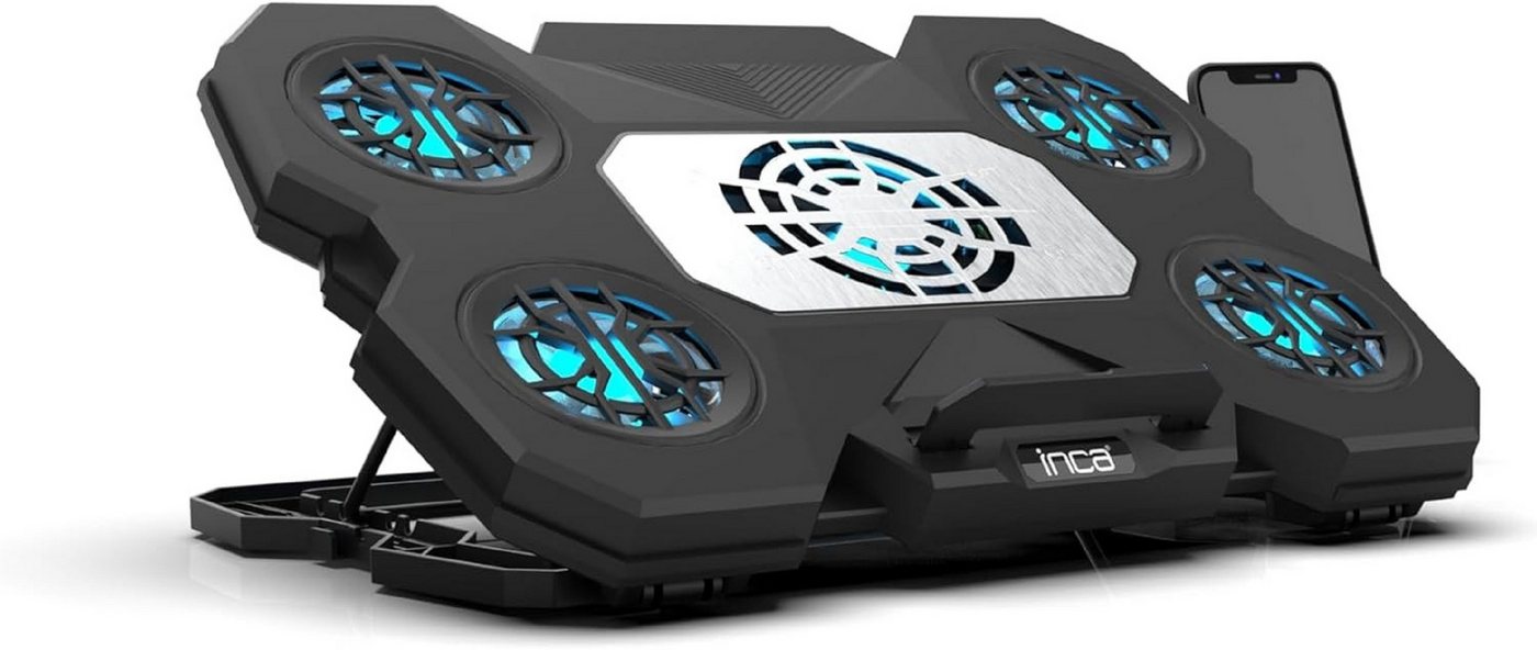 INCA Notebook-Kühler EMPOUSA Gaming Laptop-Kühler Notebook-Kühlunterlage mit Handyhalter – Bild 2 von 5