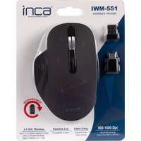 INCA Wrls Maus 1600DPI/7Tasten/LED/USB-A/-C/Micro-B sw retail