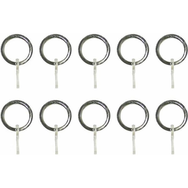 indeko Gardinenring, Gardinenstangen, (Set, 10-St., mit Faltenlegehaken), für Vorhangstangen bis Ø 20 mm