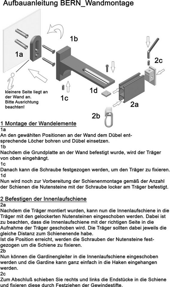 indeko Gardinenstange Bern, 2-läufig, Wunschmaßlänge, verschraubt, Aluminium, sehr stabil, leichtläufig, stilvol, zeitlos, elegant 1-2-oder 3-Lauf – Bild 5 von 5
