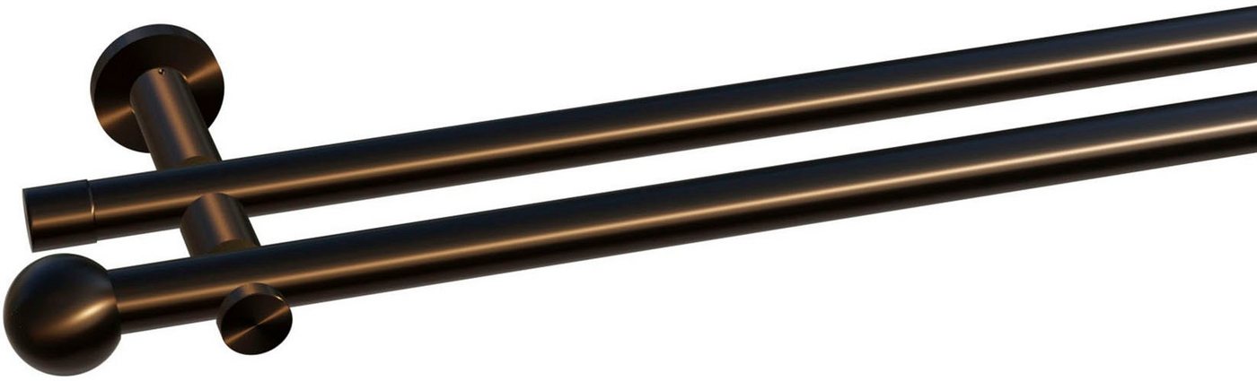 indeko Gardinenstange Colombes, Ø 20 mm, 2-läufig, Wunschmaßlänge, verschraubt, Komplett-Set inkl. Montagematerial – Bild 3 von 5