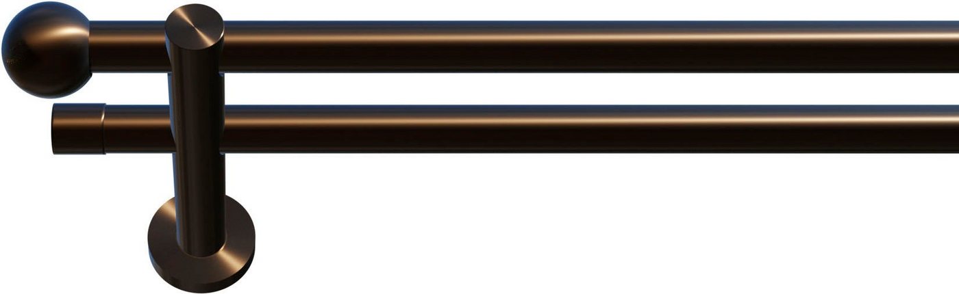indeko Gardinenstange Colombes, Ø 20 mm, 2-läufig, Wunschmaßlänge, verschraubt, Komplett-Set inkl. Montagematerial – Bild 4 von 5
