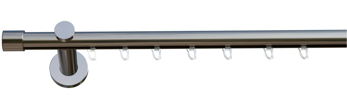 indeko Gardinenstange Consul, Ø 16 mm, 1-läufig, Wunschmaßlänge, verschraubt, Aluminium, Innenlauf Komplett-Set inkl. Gleitern und Montagematerial – Bild 4 von 5
