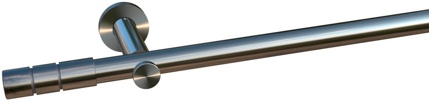 indeko Gardinenstange Hamburg, Ø 20 mm, 1-läufig, Wunschmaßlänge, mit Bohren, verschraubt, Metall, Komplett-Set inkl. Montagematerial – Bild 2 von 5