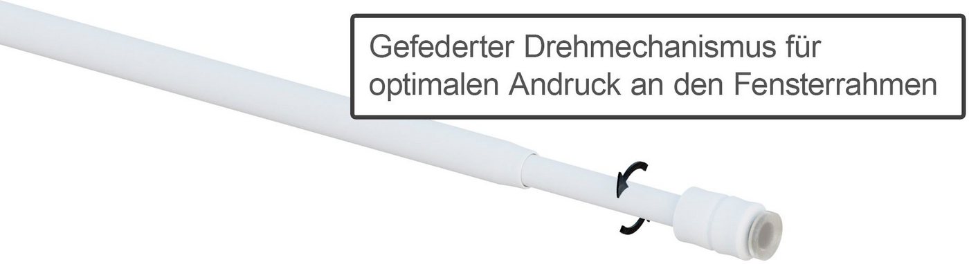 indeko Scheibenstange Screw, Ø 9 mm, 1-läufig, Fixmaß, ohne Bohren, geklemmt, Eisen, stufenlos verstellbare Klemmstange – Bild 3 von 5