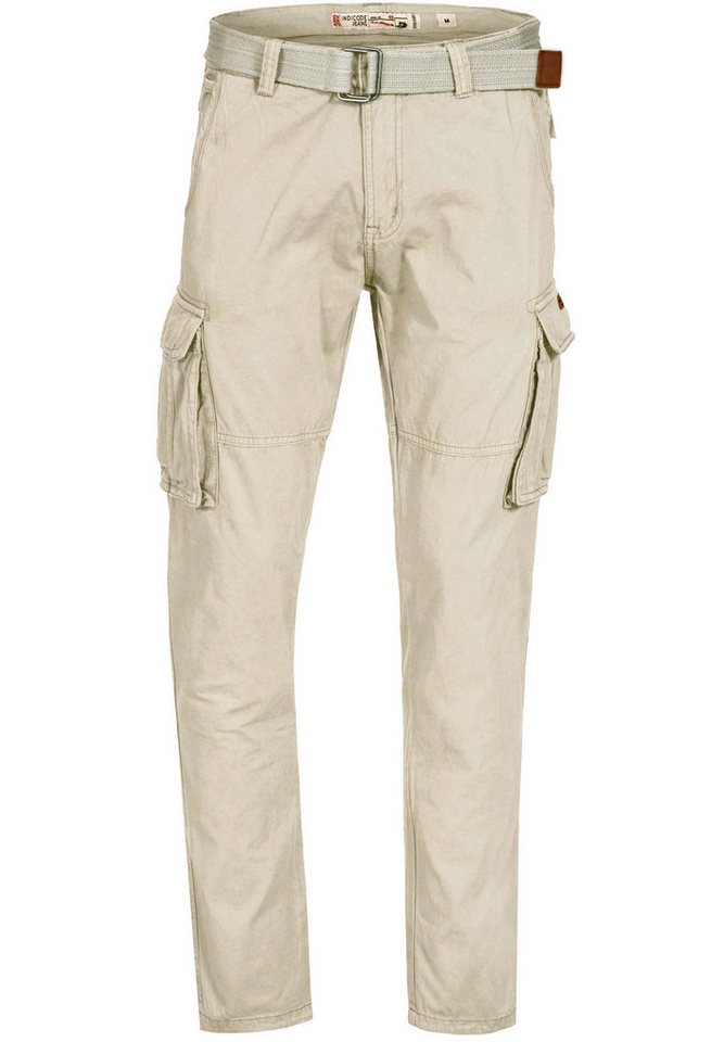 INDICODE Cargohose Herren INPascan Freizeithose mit Stretch mit 7 Taschen, inkl. Gürtel – Bild 2 von 5