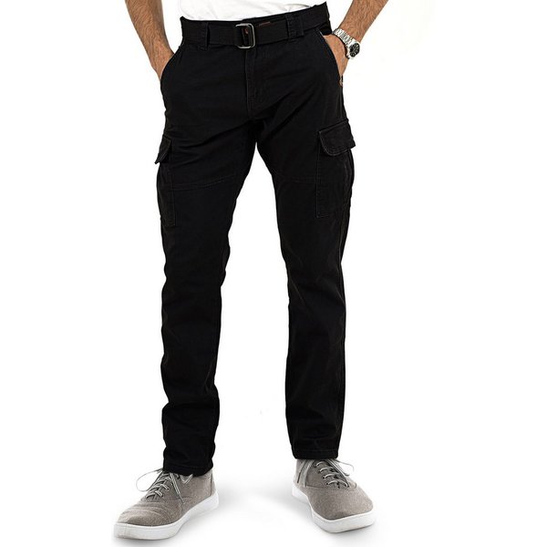 INDICODE Cargohose Herren William Cargo Hose Herrenhose mit 7 Taschen, inkl. Gürtel