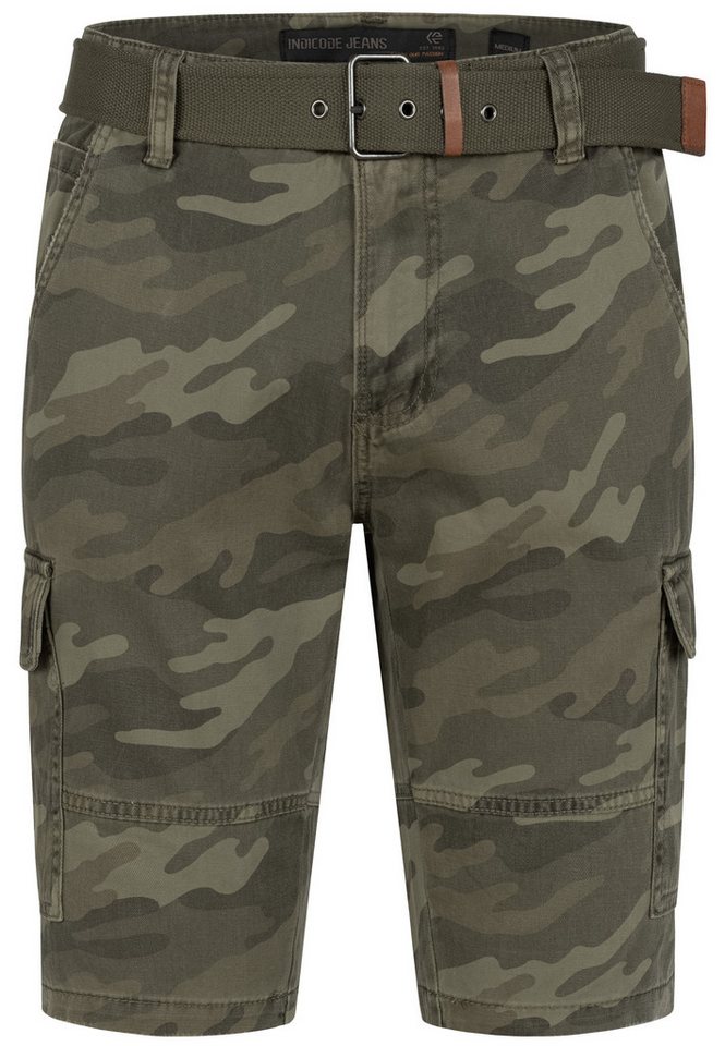 INDICODE Cargoshorts Herren Monroe Cargo Cargo Shorts Herrenshorts mit 6 Taschen inkl. Gürtel – Bild 2 von 5