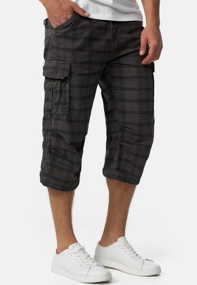 INDICODE Cargoshorts Herren Nicolas Check Cargo Shorts Herrenshorts aus einer robusten Materialmischung – Bild 2 von 5