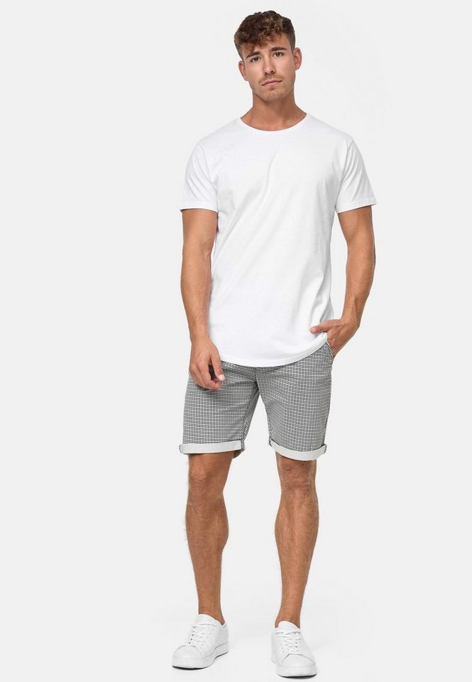 INDICODE Chinoshorts Herren Bourchier Chino Shorts Herrenshorts Chino Shorts mit modernem Karomuster und einem Gürtel – Bild 5 von 5