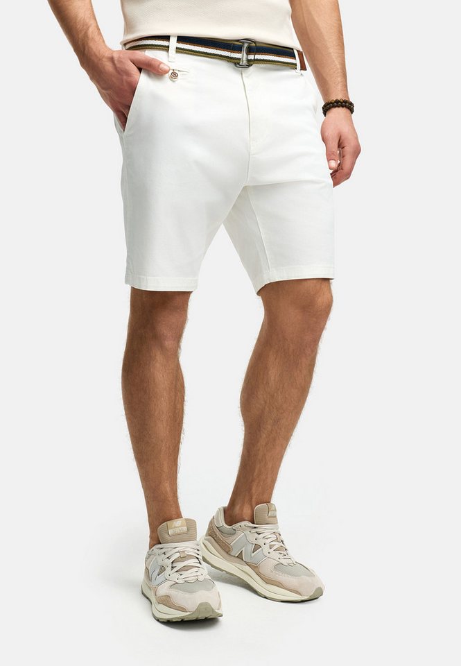 INDICODE Chinoshorts Herren INThews Chino Shorts Herrenshorts aus Twill mit passendem Gürtel – Bild 4 von 5