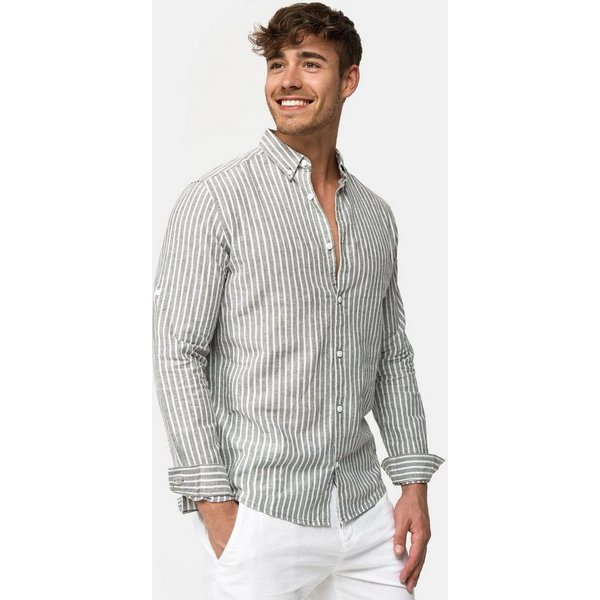 INDICODE Langarmhemd Herren Brayden Herrenhemd Langarm mit Button-Down-Kragen