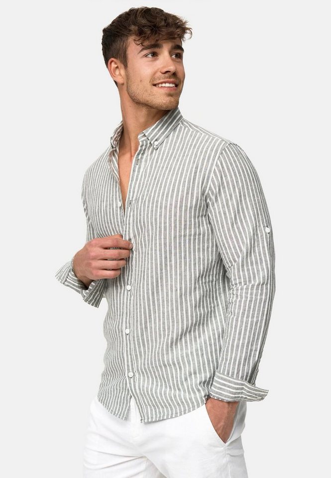 INDICODE Langarmhemd Herren Brayden Herrenhemd Langarm mit Button-Down-Kragen – Bild 3 von 5