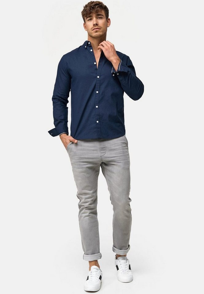 INDICODE Langarmhemd Herren Brayden Herrenhemd Langarm mit Button-Down-Kragen – Bild 4 von 5