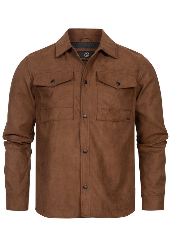 INDICODE Langarmhemd Herren INFinny Herrenhemd Langarm Stylisches Fake-Suede-Hemd – Bild 2 von 5