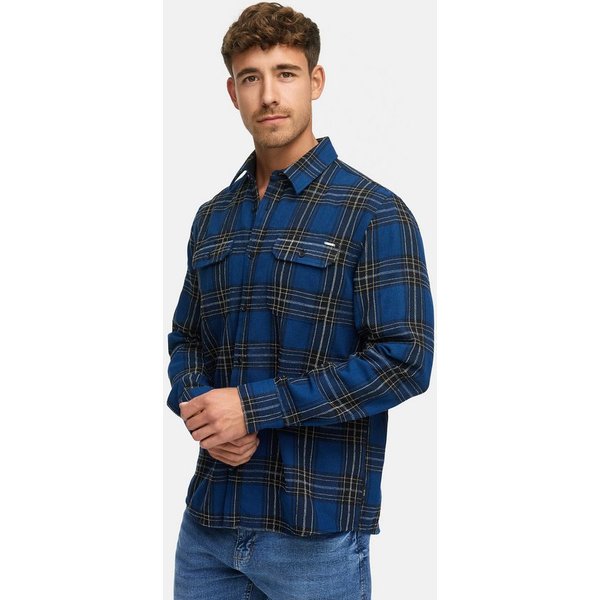 INDICODE Langarmhemd Herren INGroff Herrenhemd Langarm Langarm-Hemd mit zwei Brust-Taschen und Knopfleiste