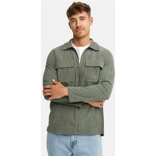 INDICODE Langarmhemd Herren INNemoto Zip Herrenhemd Langarm Leichtes Zip-Hemd mit Brusttaschen