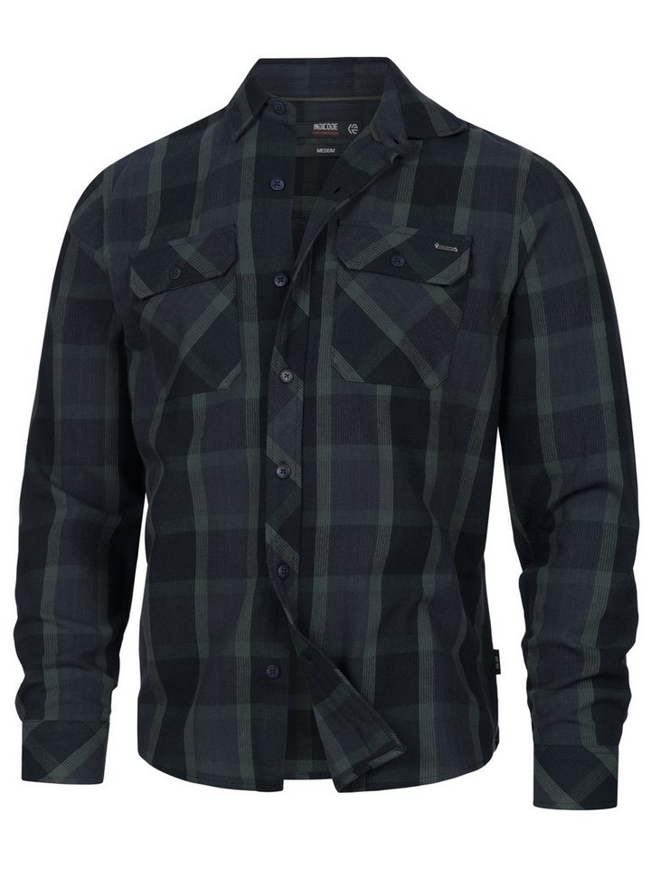INDICODE Langarmhemd Herren INPomal Herrenhemd Langarm Herren Karohemd aus 100% Baumwolle mit Brusttaschen und Umlegekragen – Bild 2 von 5