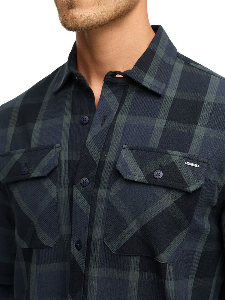 INDICODE Langarmhemd Herren INPomal Herrenhemd Langarm Herren Karohemd aus 100% Baumwolle mit Brusttaschen und Umlegekragen – Bild 4 von 5