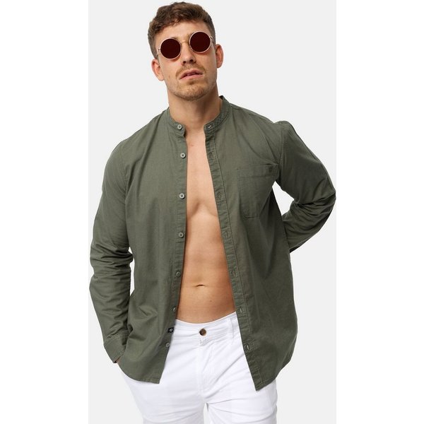 INDICODE Langarmhemd Herren INRaffi Herrenhemd Langarm mit Brusttasche und Kentkragen