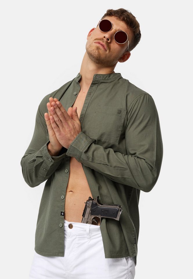 INDICODE Langarmhemd Herren INRaffi Herrenhemd Langarm mit Brusttasche und Kentkragen – Bild 3 von 5