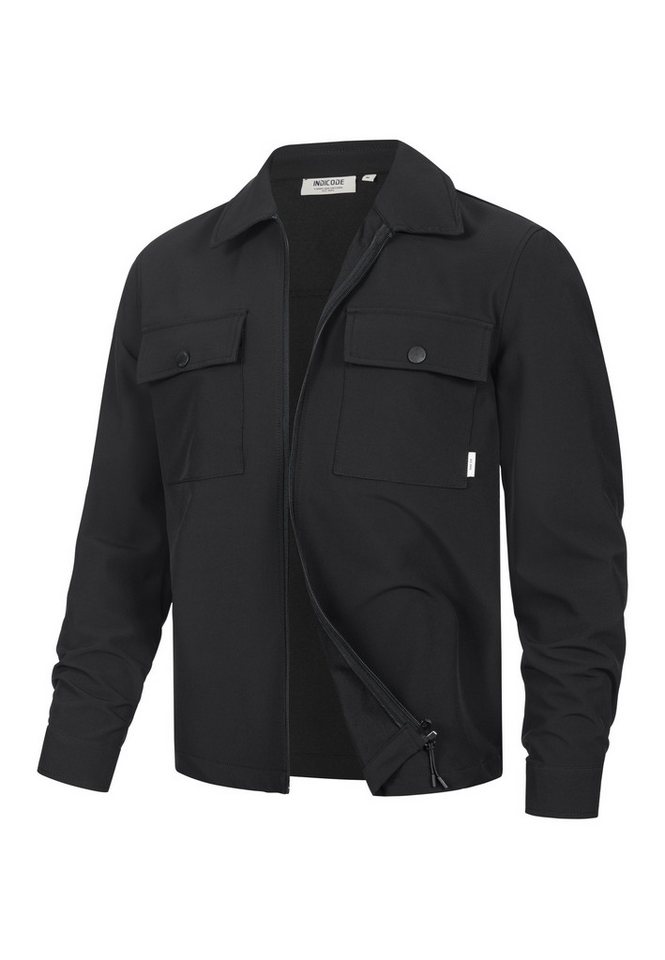 INDICODE Langarmhemd Herren INRommie Overshirt mit zwei Brust-Taschen und Reißverschluss – Bild 2 von 5