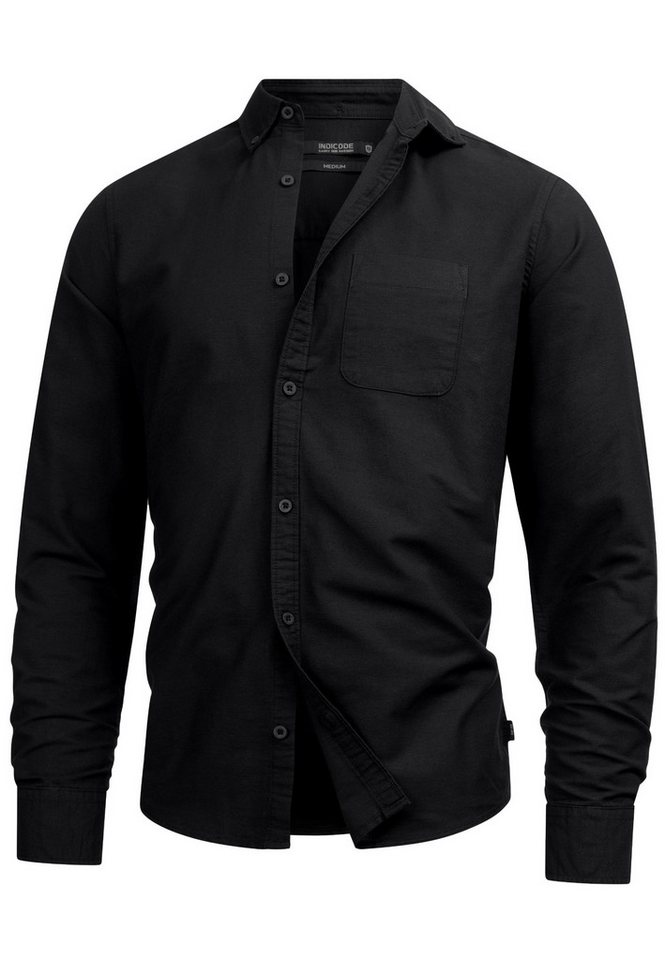 INDICODE Langarmhemd Herren Kepner Herrenhemd Langarm mit Button-Down-Kragen und Brusttasche – Bild 2 von 5