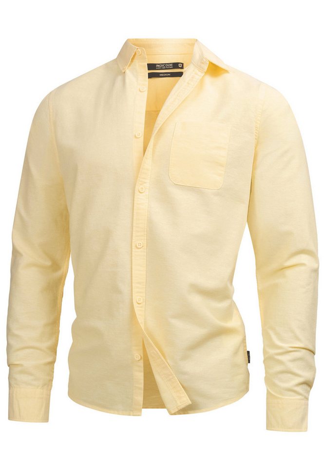 INDICODE Langarmhemd Herren Kepner Herrenhemd Langarm mit Button-Down-Kragen und Brusttasche – Bild 2 von 5