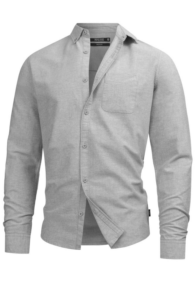 INDICODE Langarmhemd Herren Kepner Herrenhemd Langarm mit Button-Down-Kragen und Brusttasche – Bild 2 von 5
