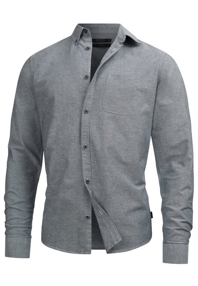 INDICODE Langarmhemd Herren Kepner Herrenhemd Langarm mit Button-Down-Kragen und Brusttasche – Bild 2 von 5