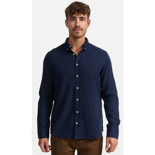 INDICODE Langarmhemd Herren Riverside Herrenhemd Langarm Langarmhemd mit Button-Down-Kragen