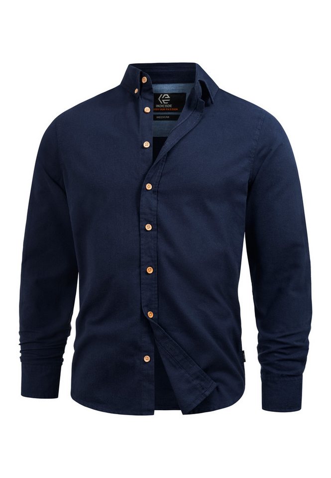 INDICODE Langarmhemd Herren Riverside Herrenhemd Langarm Langarmhemd mit Button-Down-Kragen – Bild 2 von 5