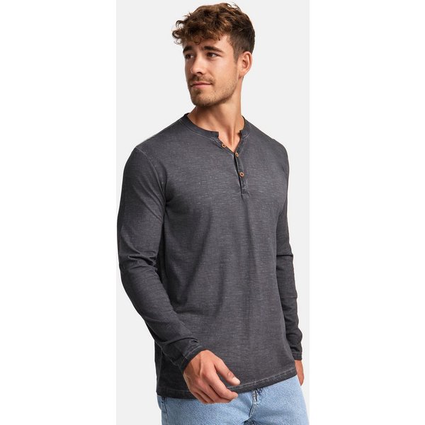 INDICODE Langarmshirt Herren INKilsone Shirt Langarm Herrenshirt lässiges Longsleeve mit modischer Knopfleiste