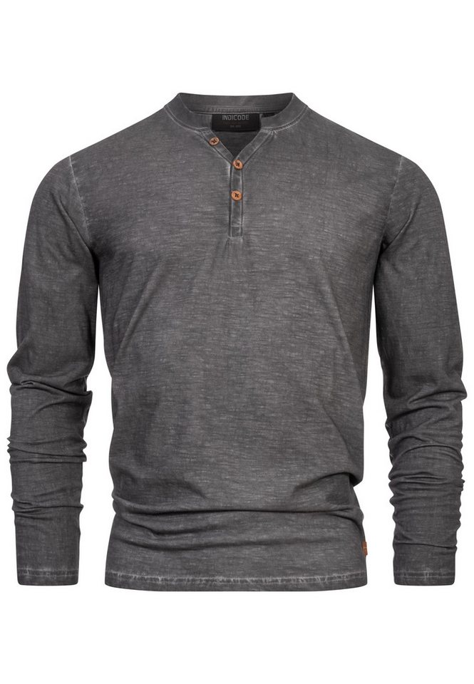 INDICODE Langarmshirt Herren INKilsone Shirt Langarm Herrenshirt lässiges Longsleeve mit modischer Knopfleiste – Bild 2 von 5