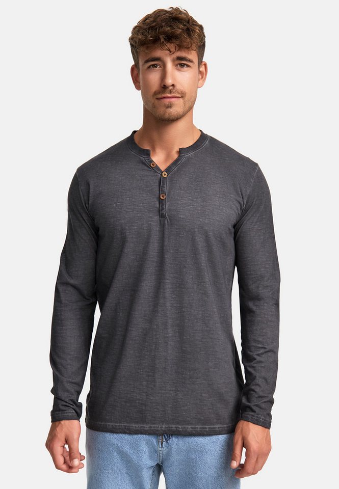 INDICODE Langarmshirt Herren INKilsone Shirt Langarm Herrenshirt lässiges Longsleeve mit modischer Knopfleiste – Bild 3 von 5