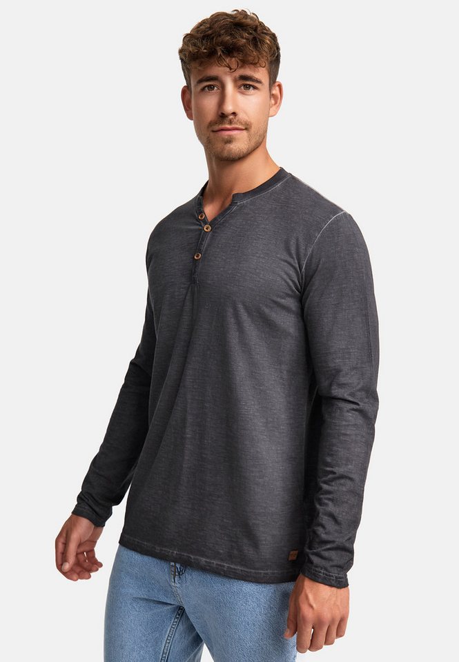 INDICODE Langarmshirt Herren INKilsone Shirt Langarm Herrenshirt lässiges Longsleeve mit modischer Knopfleiste – Bild 4 von 5