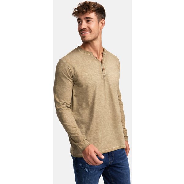 INDICODE Langarmshirt Herren INKilsone Shirt Langarm Herrenshirt lässiges Longsleeve mit modischer Knopfleiste