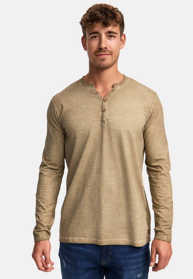 INDICODE Langarmshirt Herren INKilsone Shirt Langarm Herrenshirt lässiges Longsleeve mit modischer Knopfleiste – Bild 3 von 5
